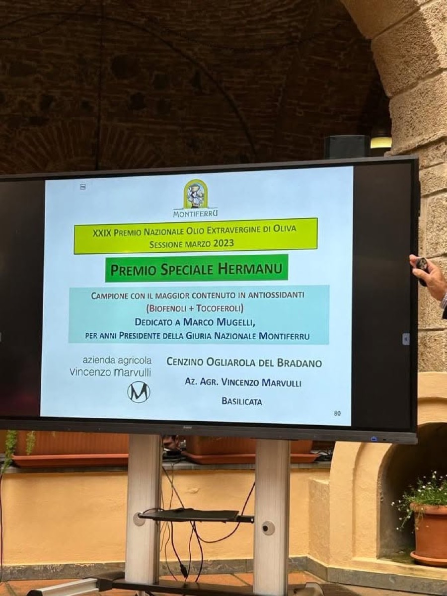 Premio Speciale Hermanu, XXIX Premio Nazionale Olio Extravergine di Oliva Montiferru 2023, Cenzino Ogliarola del Bradano